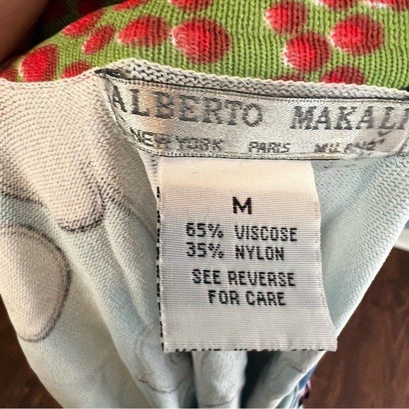 90's Vintage Alberto Makali Sequined Sleeves Top Blue - Picture 8 of 8